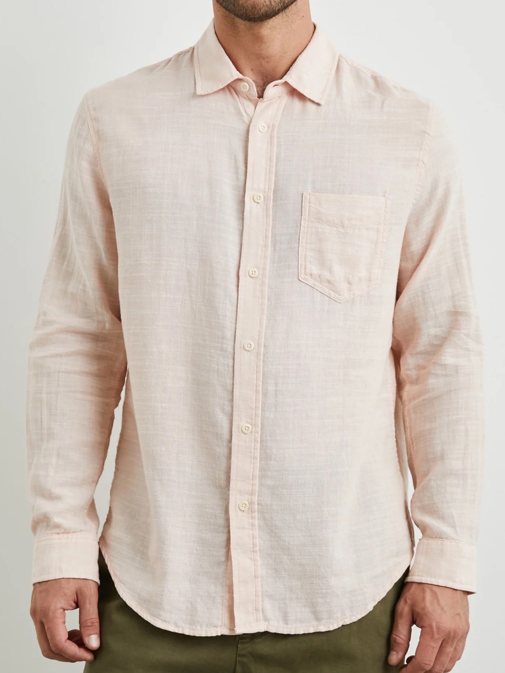 Rails Wyatt Long Sleeve Button Down Shirt Medium Ebi Pastel Light Pink Cotton